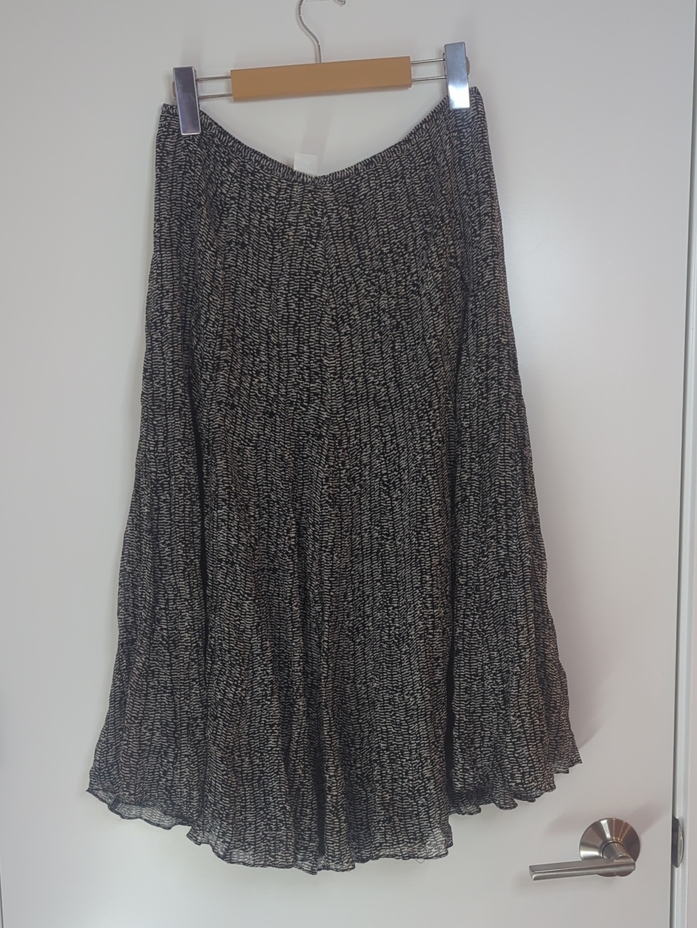 Jones New York Patterned Silk Blend Midi Flowy Skirt Petite 8P Elegant